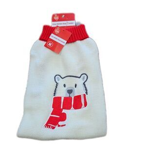 Pet Central Cozy Winter Dog Sweater Coat White Polar Bear Size Medium NWT
